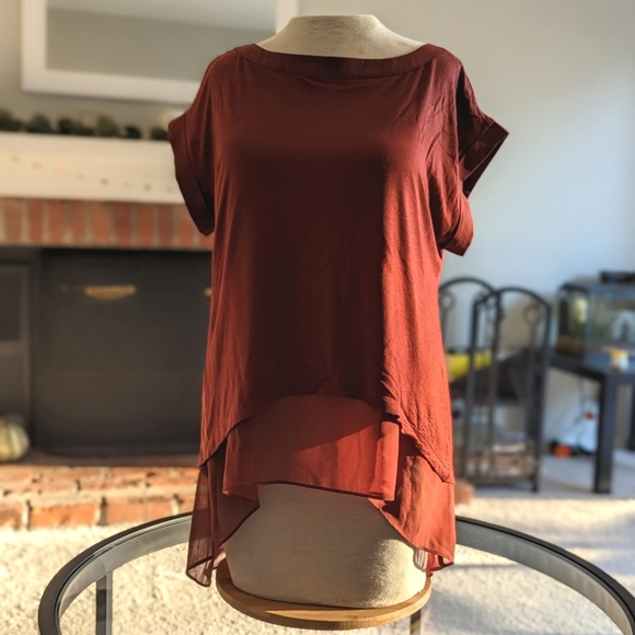 Banana Republic Burnt Orange Short Sleeve Blouse - Picture 8 of 11